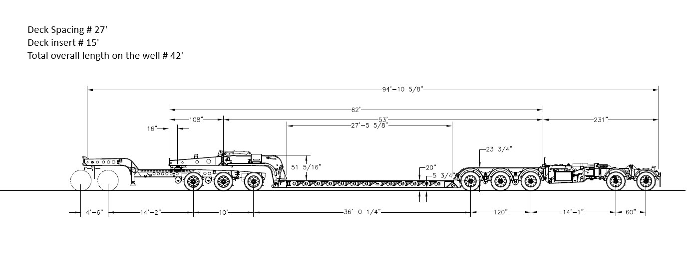 12 Axle Temisko RGN with insert trailer configuration diagram